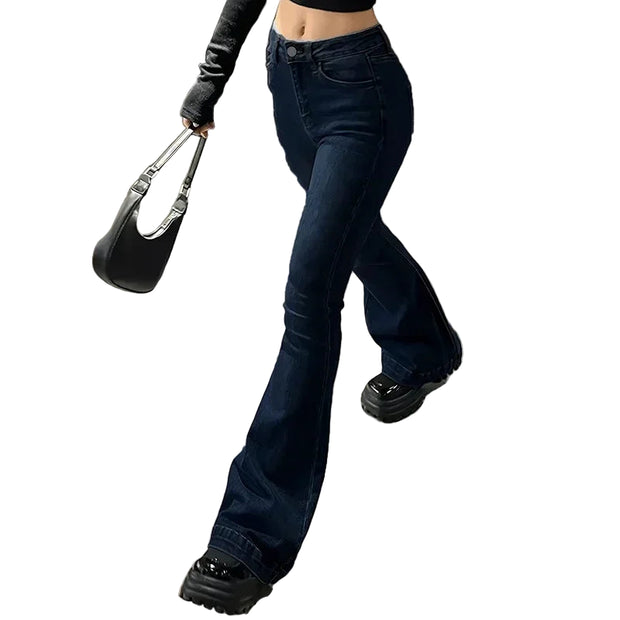RetroBell™ Bootcut Jeans – Women’s Slim Fit Flare Denim with Vintage Wash | High Waist Bell Bottom Trousers