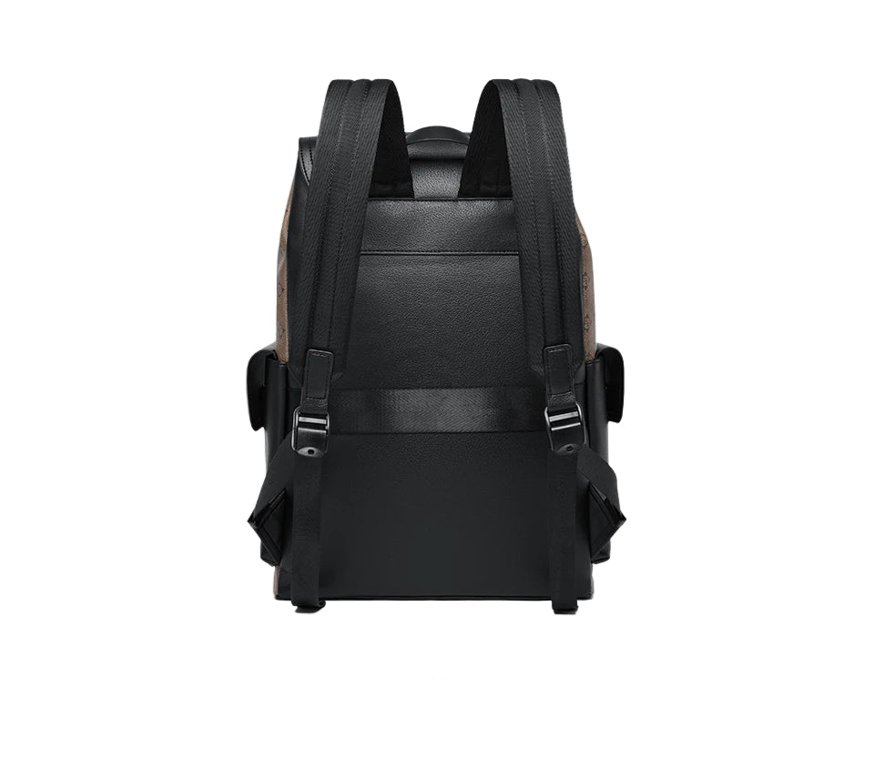 Septwolves Leather Business Backpack - Large Waterproof Laptop Bag for Men with Flip Cover & Multiple Compartments
