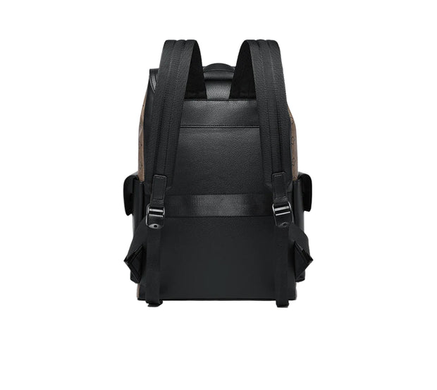 Septwolves Leather Business Backpack - Large Waterproof Laptop Bag for Men with Flip Cover & Multiple Compartments