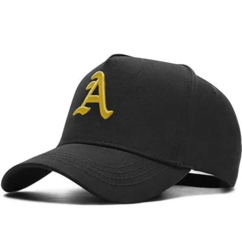 Letter "A" Embroidered Baseball Cap Cotton Adjustable Trucker Hat for Men | Summer Snapback Sun Cap