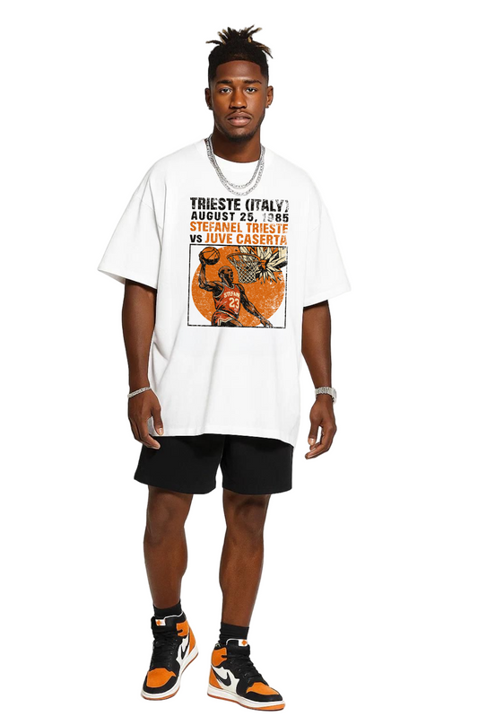 Shattered Backboard Oversized T-shirt – Jordan Tribute Tee, Vintage Streetwear Heavy Cotton 190 GSM