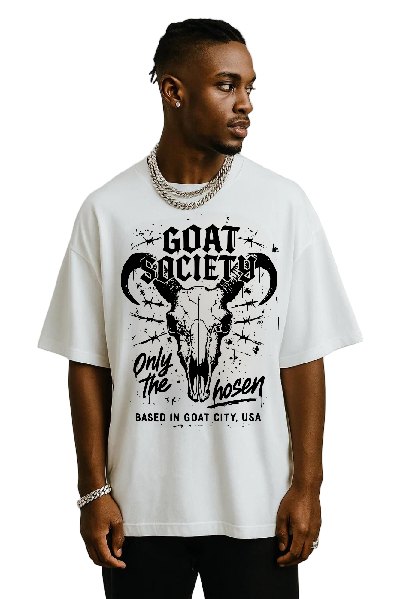 Goat Society “Chosen One” Oversized T-shirt – Premium 190 GSM Heavyweight Cotton Boxy Fit Streetwear Tee