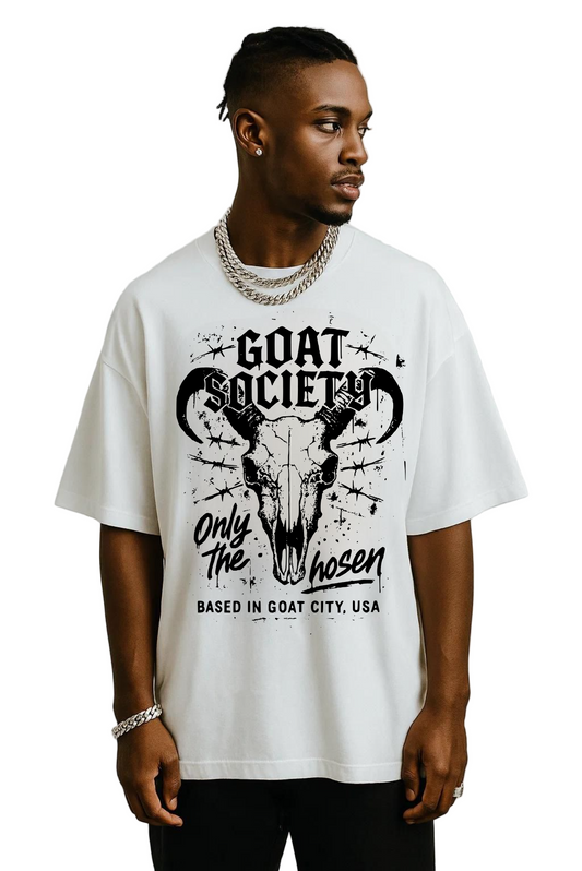 Goat Society “Chosen One” Oversized T-shirt – Premium 190 GSM Heavyweight Cotton Boxy Fit Streetwear Tee