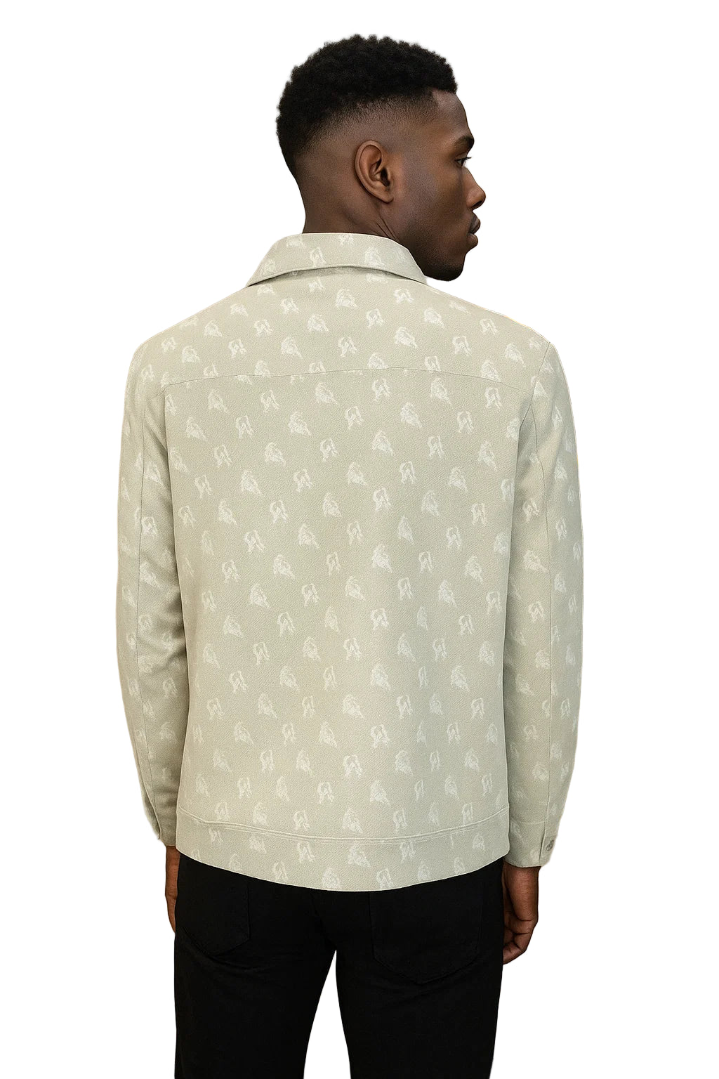 Men’s Slim Fit Monogram Jacket – Luxury-Inspired Casual Streetwear Blazer, Fall Fashion Outerwear, Luxury Style Coat for Men