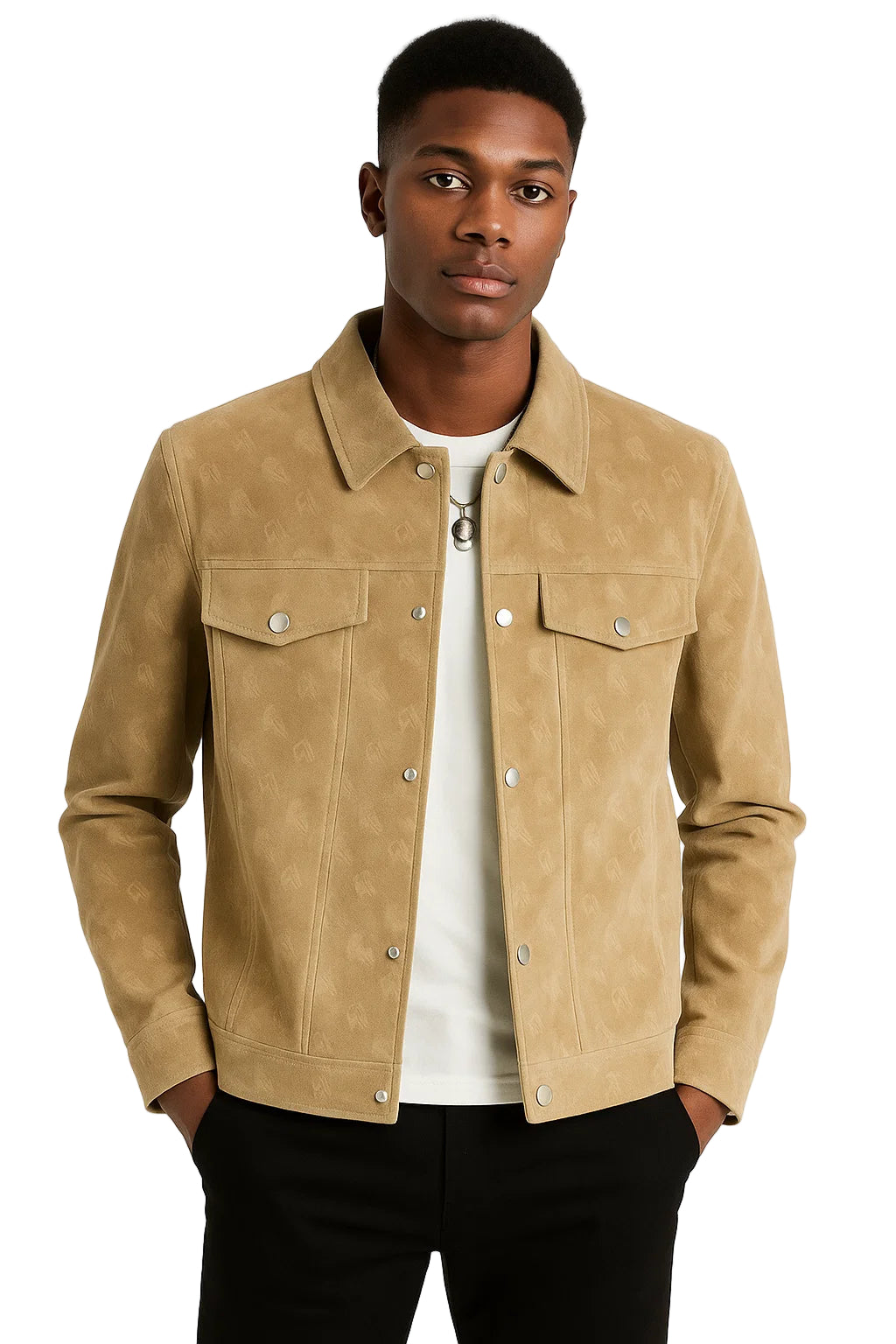 Men’s Slim Fit Monogram Jacket – Luxury-Inspired Casual Streetwear Blazer, Fall Fashion Outerwear, Luxury Style Coat for Men