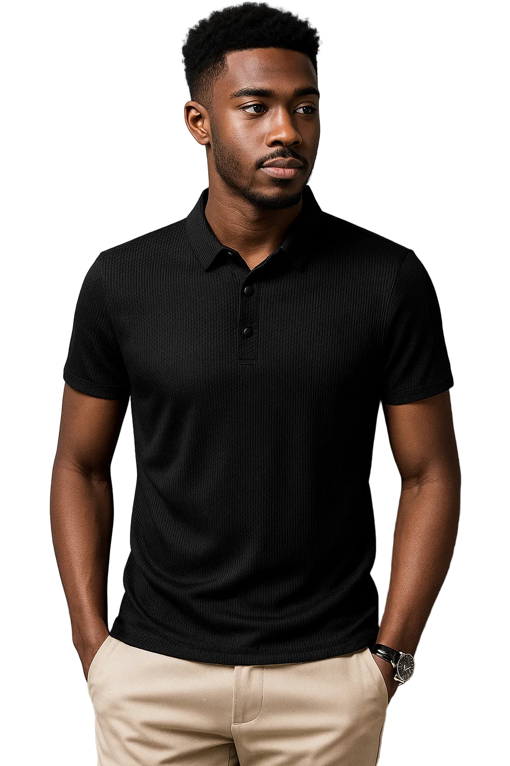 Men’s Business Casual Short Sleeve Polo Shirt – Solid Color, Breathable & Comfortable Summer Top