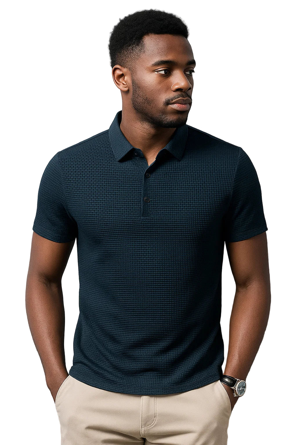 Men’s Business Casual Short Sleeve Polo Shirt – Solid Color, Breathable & Comfortable Summer Top