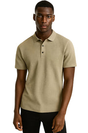Men’s Business Casual Short Sleeve Polo Shirt – Solid Color, Breathable & Comfortable Summer Top