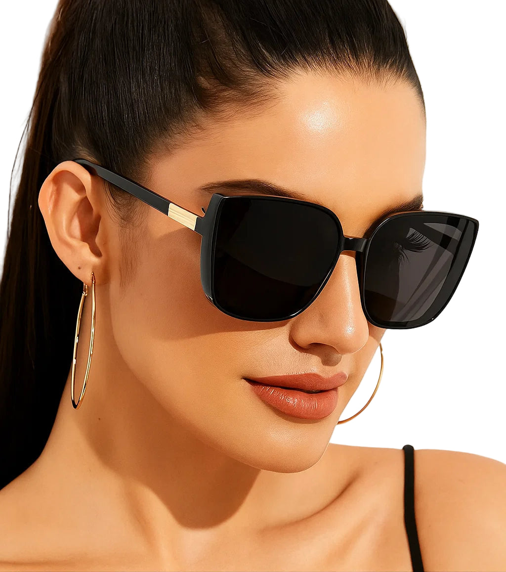 Fashion Classic Vintage Sunglasses – Large Frame UV400 Shades – Retro Summer Eyewear