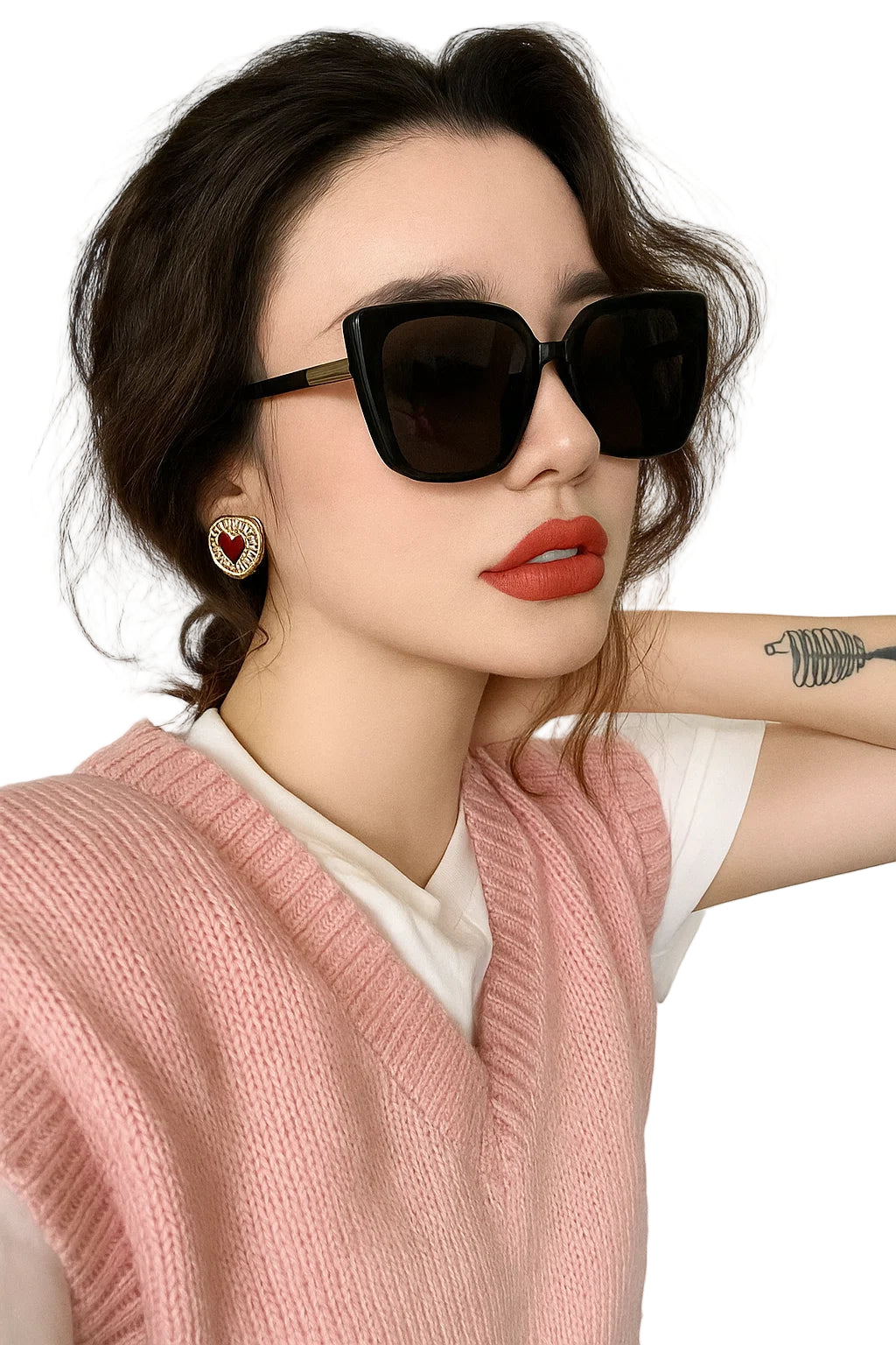 Fashion Classic Vintage Sunglasses – Large Frame UV400 Shades – Retro Summer Eyewear