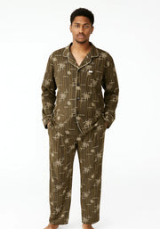 Men’s Premium Cotton Lounge/Pajama Set – Minimalist Long Sleeve Pajama Set for Spring/Fall | Breathable, Soft, Stylish Loungewear for Home or Outdoors
