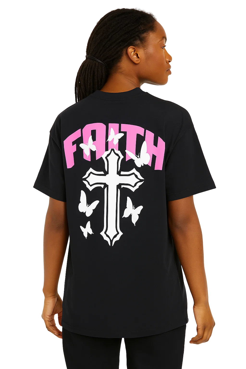 Faith Oversized Drop Shoulder T-Shirt, Premium Cotton Streetwear Tee, Unisex Retro Cross Graphic Top, Y2K Hip Hop Fashion Shirt