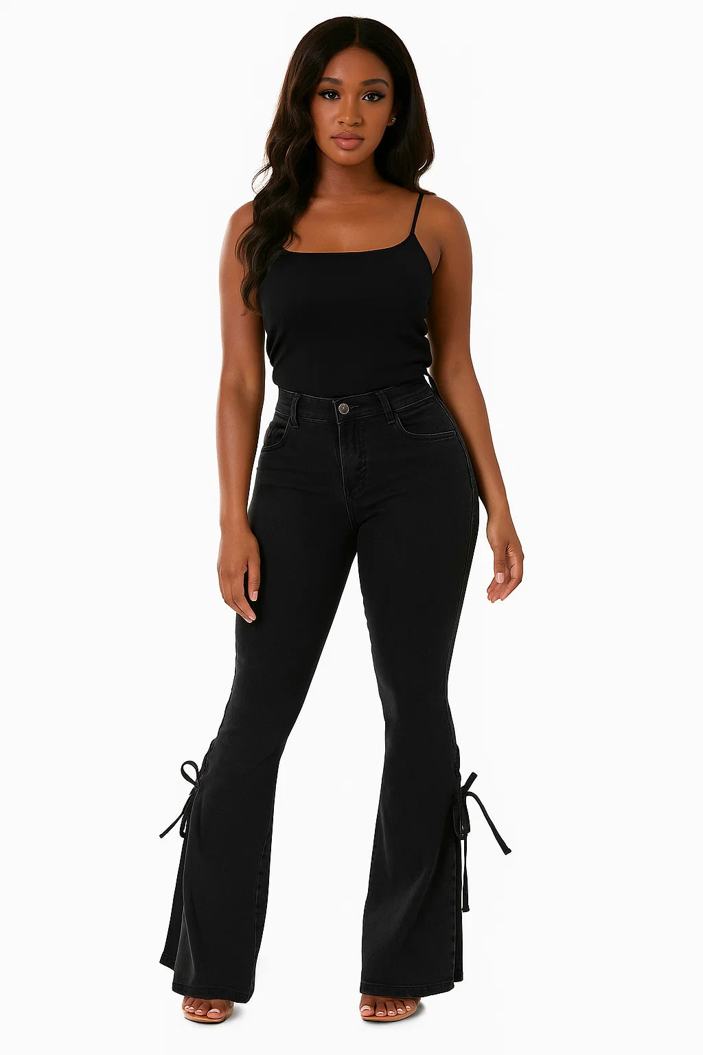 Lace-Up Flare Jeans - High Waist Slim Fit Denim Jeans | Women’s Casual Streetwear Jeans