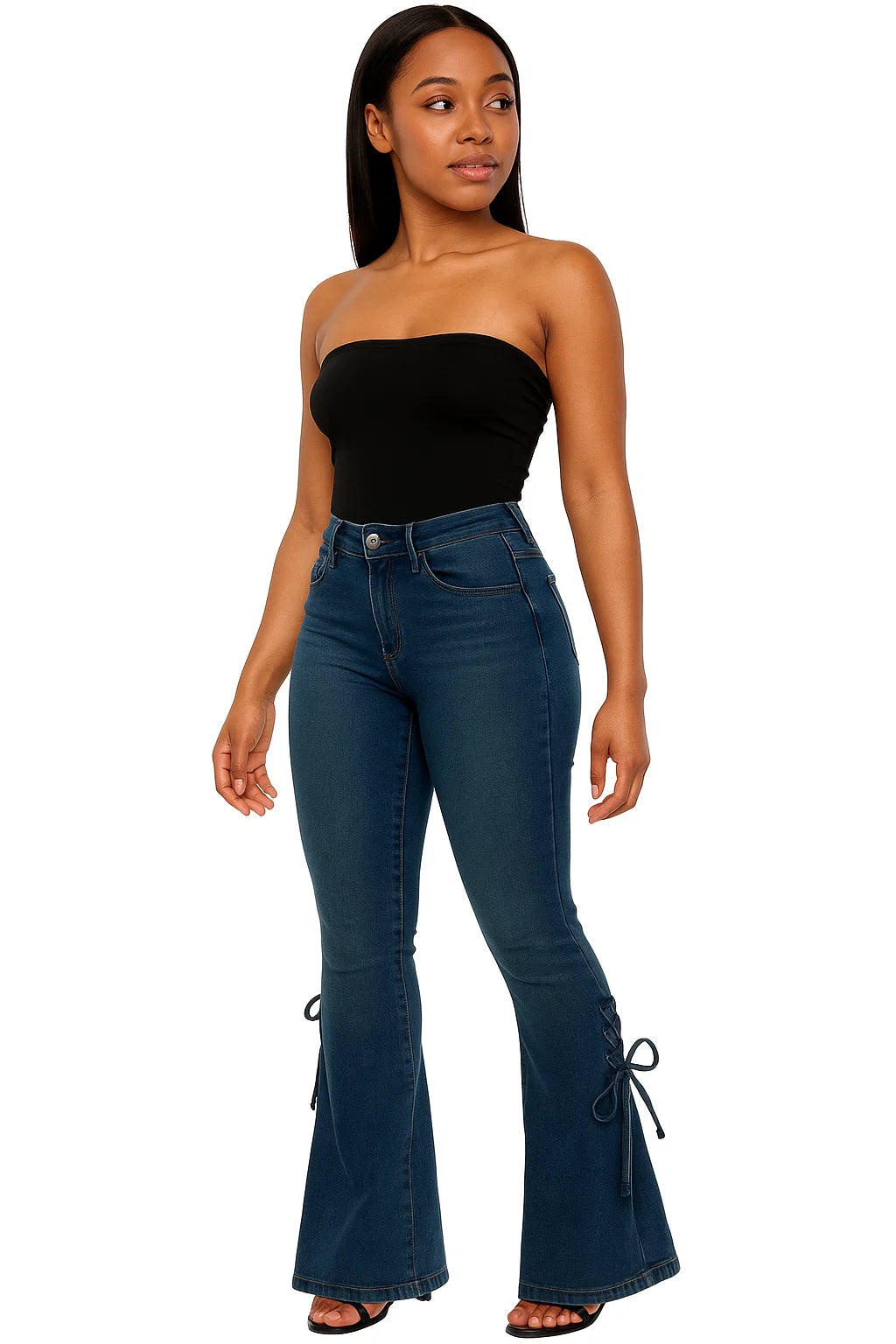 Lace-Up Flare Jeans - High Waist Slim Fit Denim Jeans | Women’s Casual Streetwear Jeans