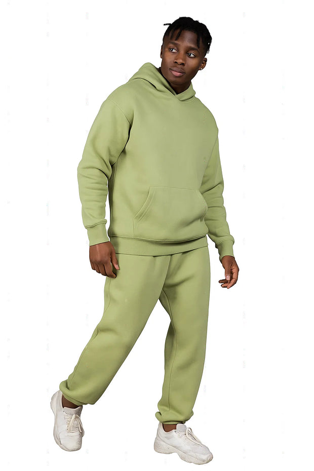 Men’s Oversized Hoodie and Jogger Set – Casual Streetwear Tracksuit for Fall/Winter | Warm Fleece Lined Two-Piece Outfit