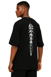 Neverdy Spine Oversized T-shirt – Heavyweight Boxy Oversized Streetwear Tee, Legendary Branding Skull Spine Graphic Shirt