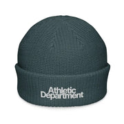 ’Athletic Department’ Fisherman Beanie - Petrol Blue