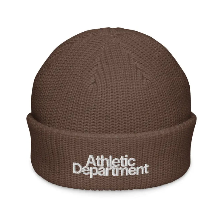 ’Athletic Department’ Fisherman Beanie - Walnut