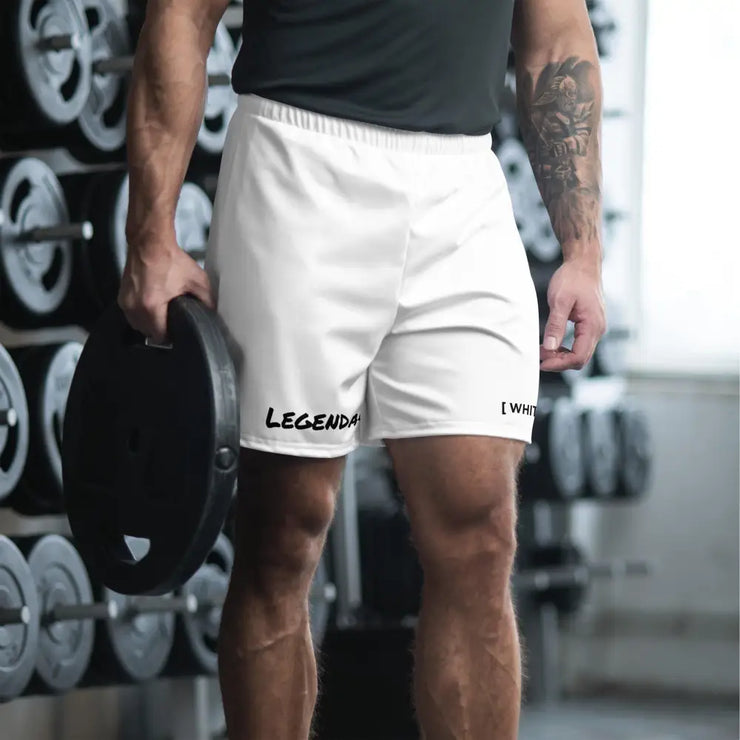 Athletic Shorts (White) Legendary Branding