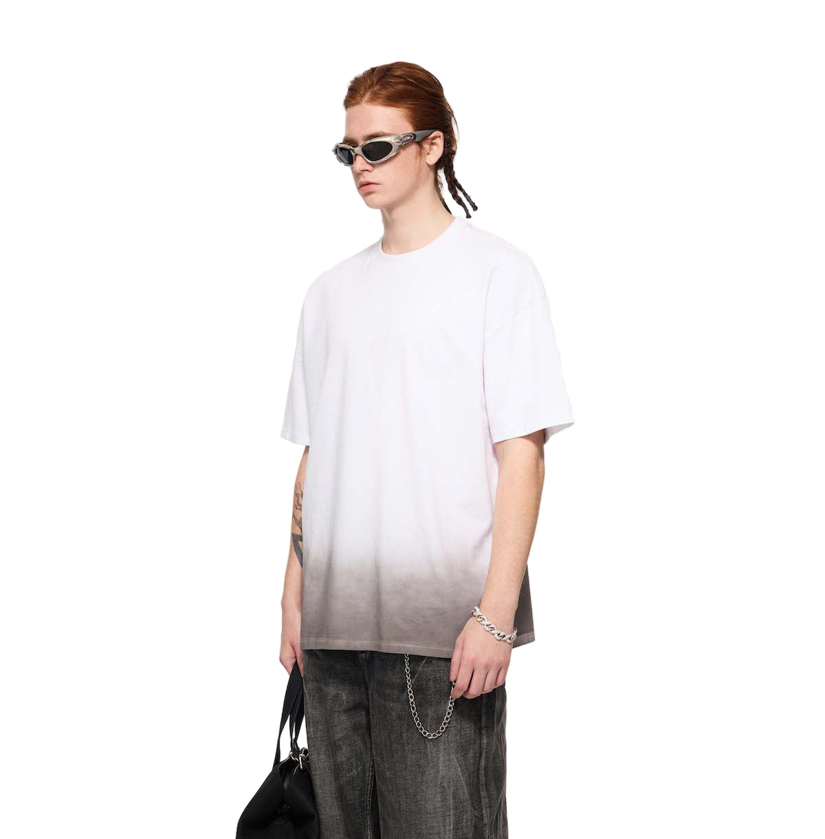 Bottom Sunfade Gradient Washed Vintage GOAT T-Shirt, Faded Streetwear Tee, Unisex Heavyweight T-Shirt, 250GSM Cotton Tee, Gradient Washed Shirt