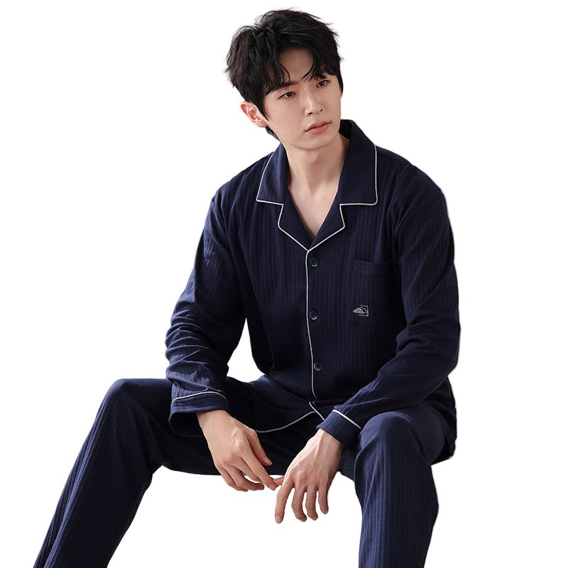 Men’s Premium Cotton Lounge/Pajama Set – Minimalist Long Sleeve Pajama Set for Spring/Fall | Breathable, Soft, Stylish Loungewear for Home or Outdoors