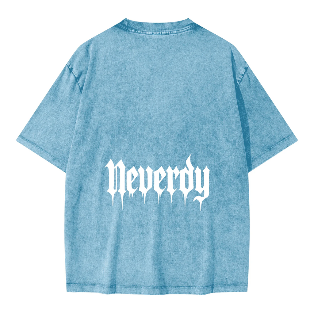 Neverdy (Never Die) Eagles Oversized Snow Wash T-shirt - Legendary Branding