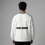 Marque Légendaire Contrast Striped Lapel Collar Sweatshirt | 380GSM