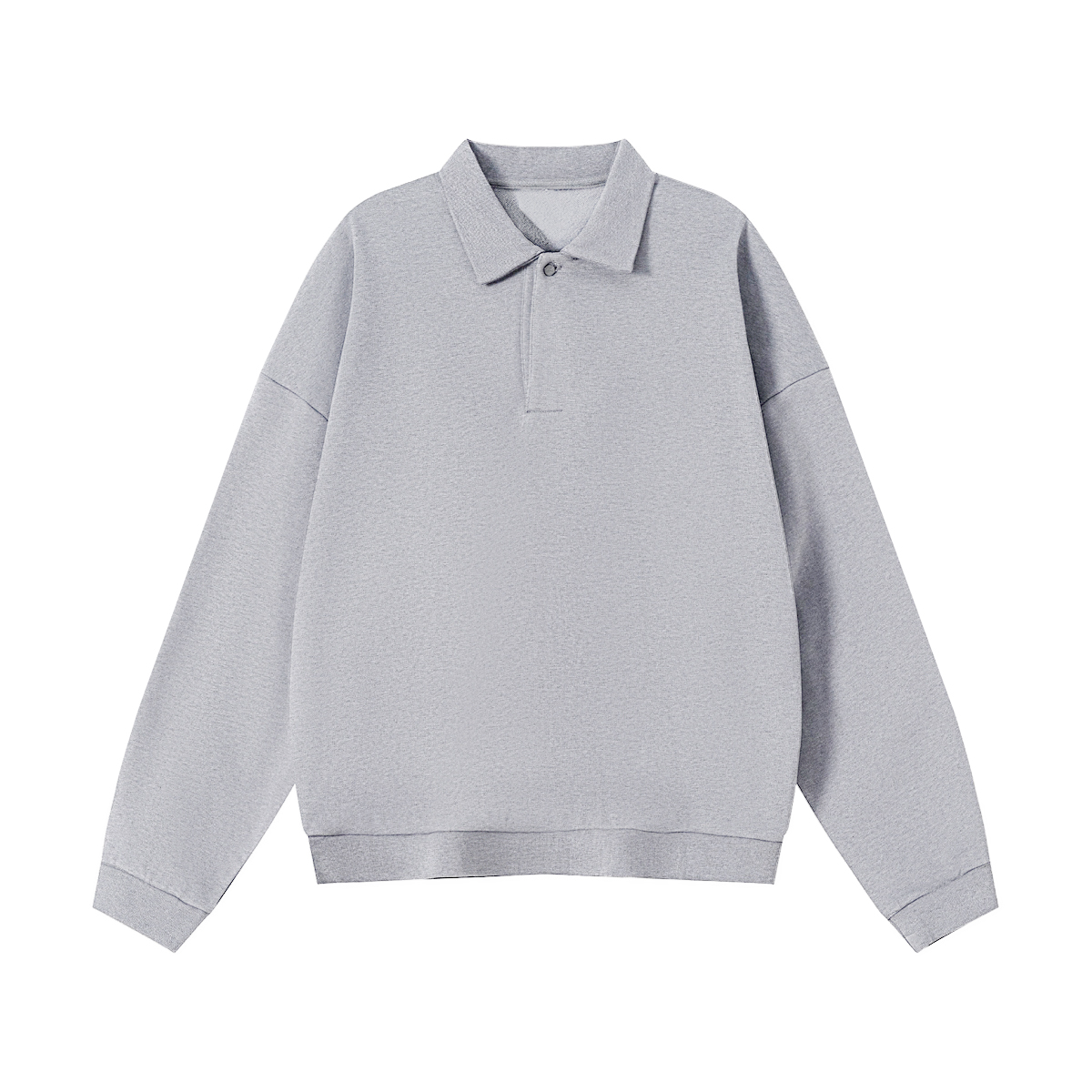 Legendary GC Button Polo Collar Sweatshirt – Oversized Streetwear Quarter Button Crewneck