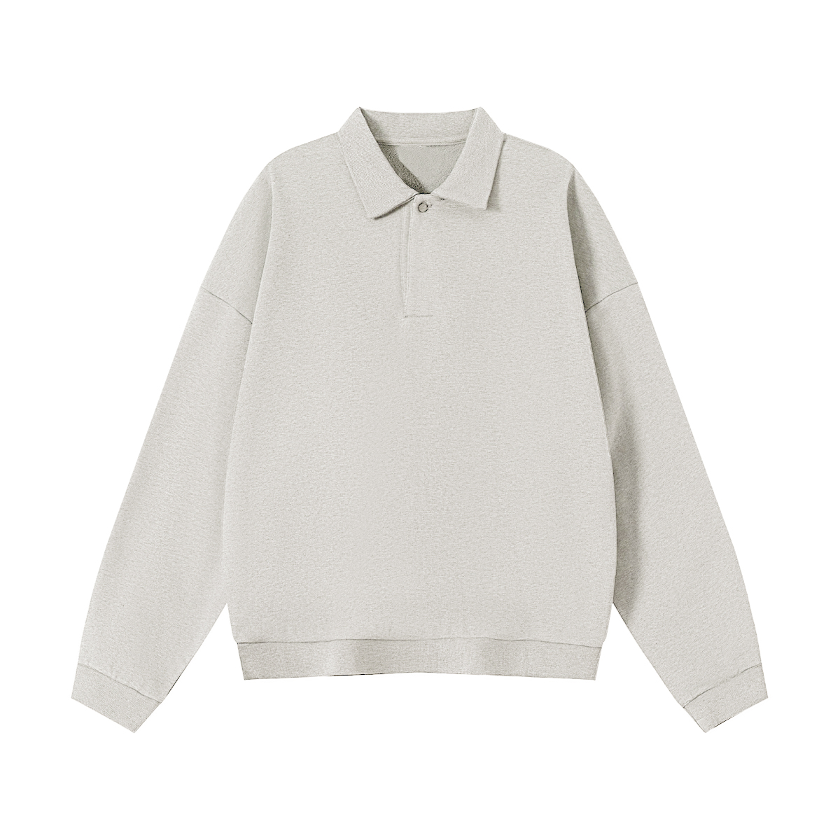 Legendary GC Button Polo Collar Sweatshirt – Oversized Streetwear Quarter Button Crewneck