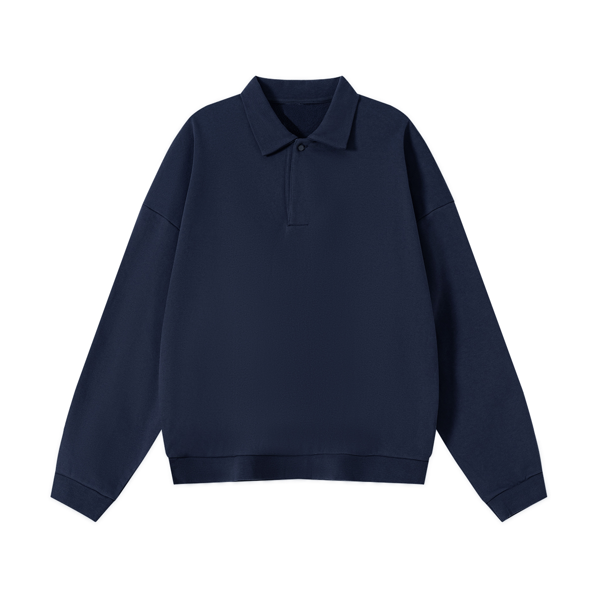 Legendary GC Button Polo Collar Sweatshirt – Oversized Streetwear Quarter Button Crewneck
