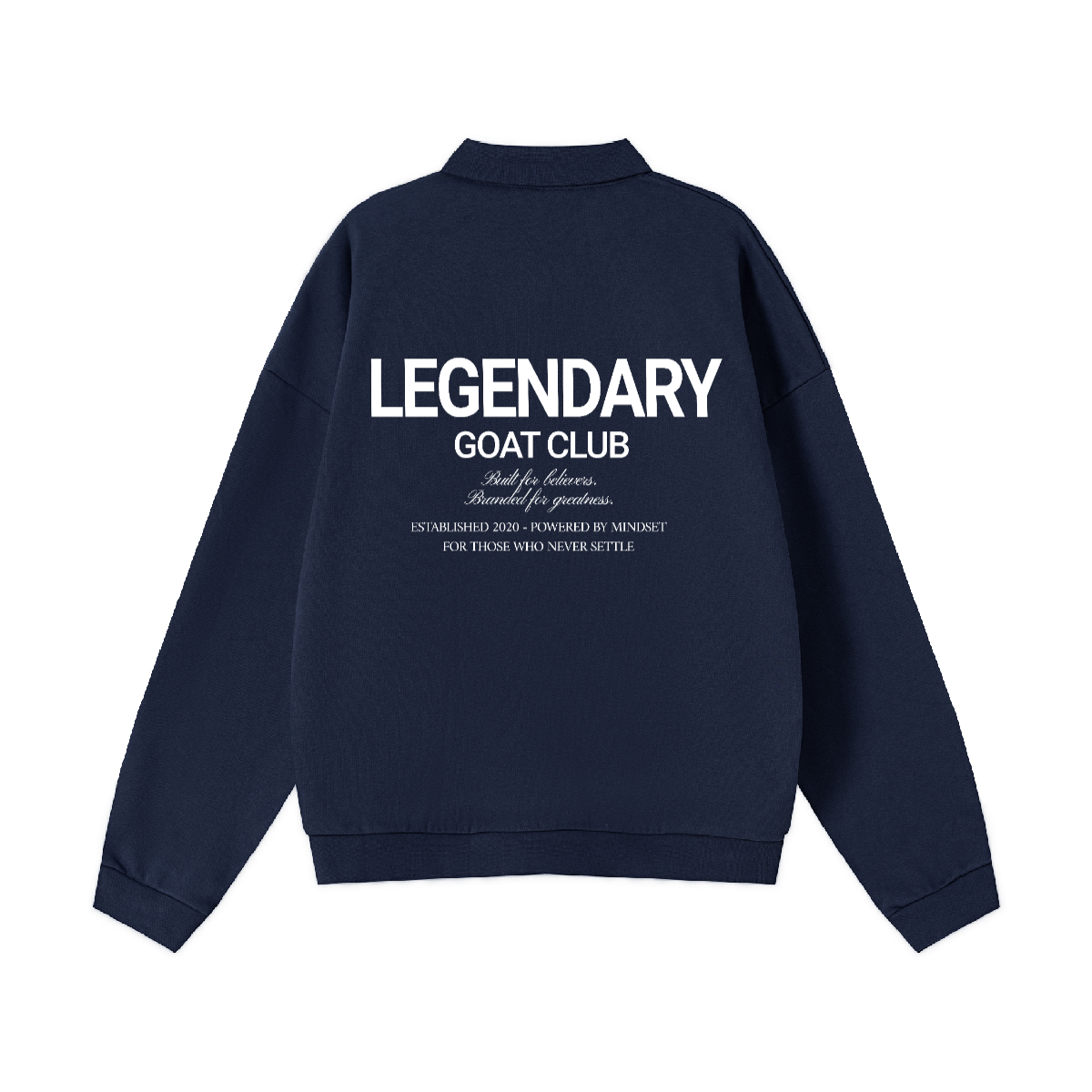 Legendary GC Button Polo Collar Sweatshirt – Oversized Streetwear Quarter Button Crewneck