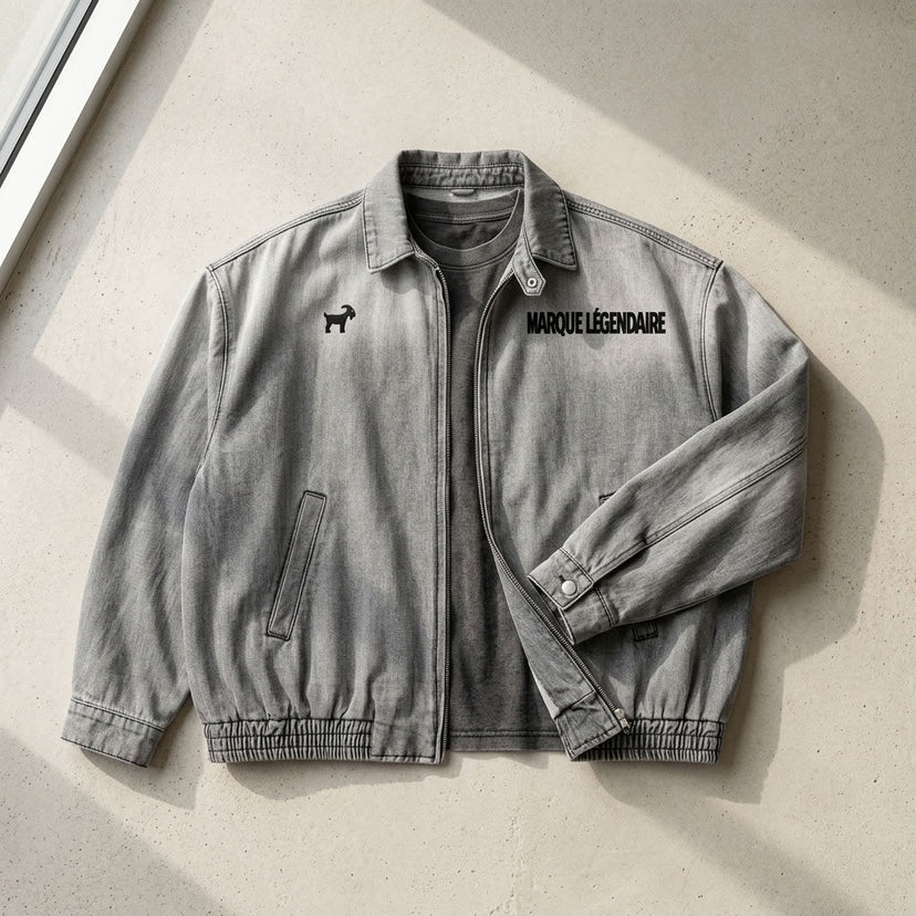 Marque Légendaire Vintage Wash Denim Jacket | 320GSM — Apparel & Accessories > Clothing > Outerwear Detail View 5 | Legendary Branding