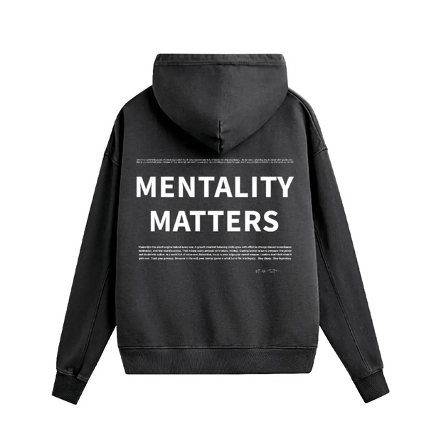 ’Mentality Matters2’’ Heavyweight Washed Boxy Hoodie